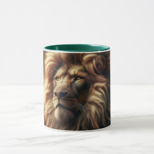 Portrait of an imposing lion. mug