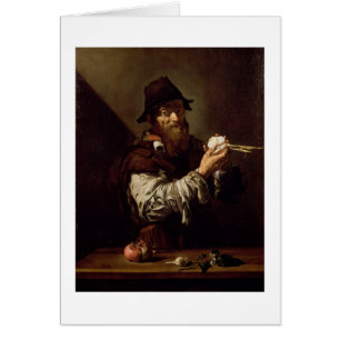 Portrait of an Old Man with an Onion (oil on canva