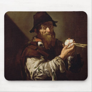 Portrait of an Old Man with an Onion (oil on canva Mouse Pad
