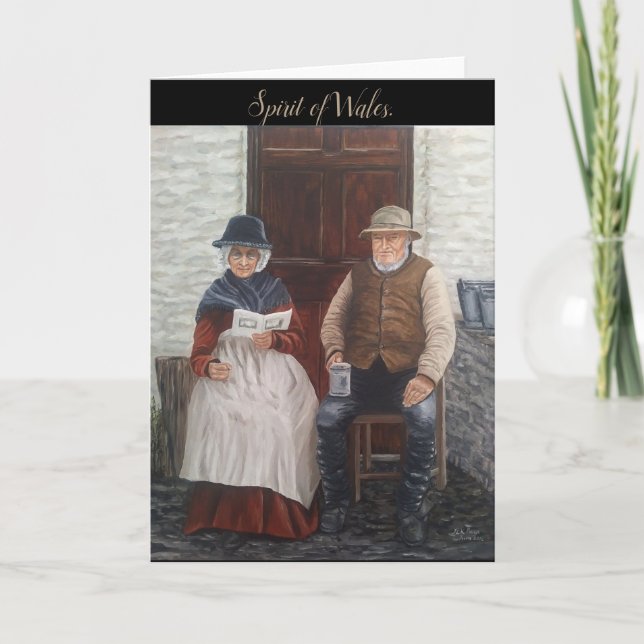 'Portrait of an Old Welsh Couple' Card (Front)