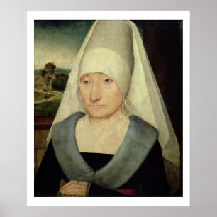 Portrait of an Old Woman (oil on panel) Poster