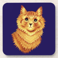 Portrait of an orange cat by Louis Wain