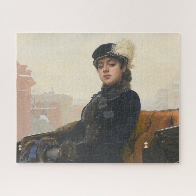Portrait of an Unknown Woman, Ivan Kramskoi Jigsaw Puzzle (Horizontal)