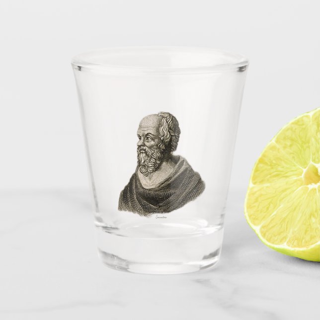 Portrait of Ancient Greek Philosopher Socrates Shot Glass (Front)