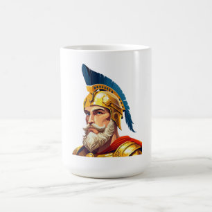 Portrait of ancient greek warrior coffee mug