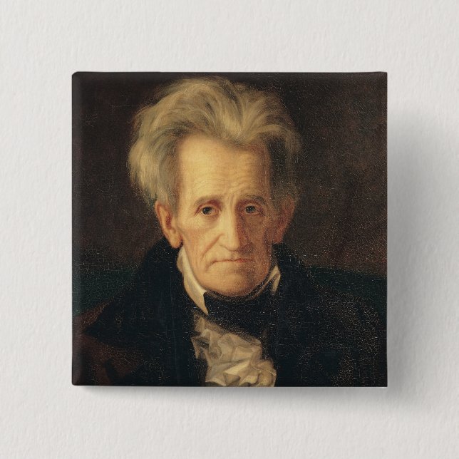 Portrait of Andrew Jackson 15 Cm Square Badge (Front)