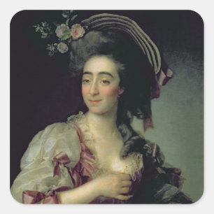 Portrait of Anna Davia-Bernucci, 1782 Square Sticker