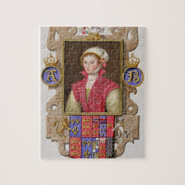 Portrait of Anne Boleyn (1507-36) 2nd Queen of Hen Jigsaw Puzzle (Vertical)