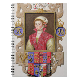 Portrait of Anne Boleyn (1507-36) 2nd Queen of Hen Notebook