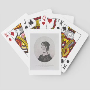 Portrait of Anne Bronte (1820-49) from a drawing i Playing Cards