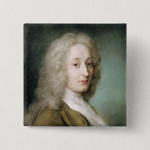 Portrait of Antoine Watteau 15 Cm Square Badge