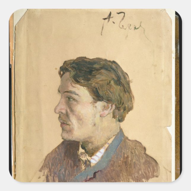 Portrait of Anton Chekhov Square Sticker (Front)