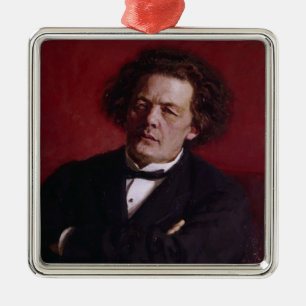 Portrait of Anton Grigoryevich Rubinstein, 1881 Metal Tree Decoration