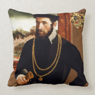 Portrait of Anton Rummel von Liechtenan Cushion