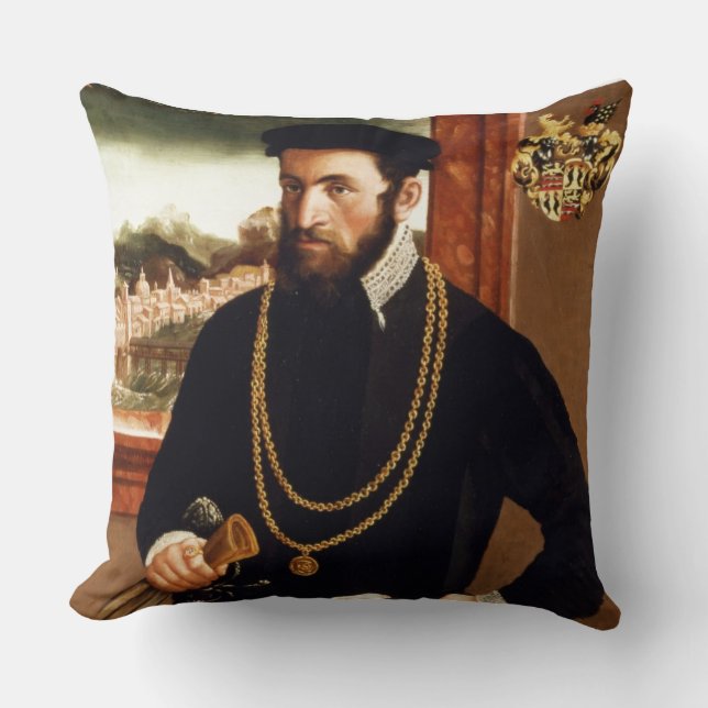 Portrait of Anton Rummel von Liechtenan Cushion (Front)