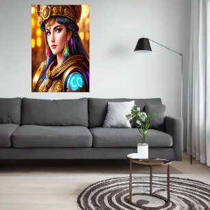 Portrait of Athena Greek Goddess AI Art Poster