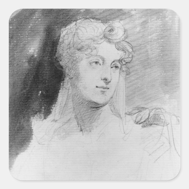 Portrait of Augusta Leigh Square Sticker (Front)