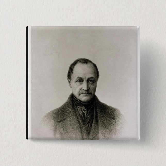 Portrait of Auguste Comte , French philosopher 15 Cm Square Badge (Front)