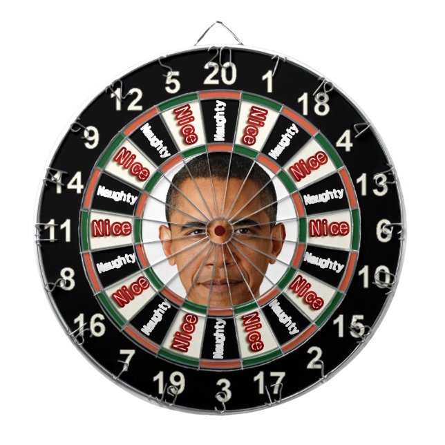 Portrait of Barack Obama political dart board (Front)