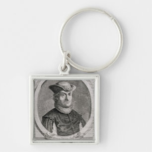 Portrait of Baruch or Benedict Spinoza Key Ring