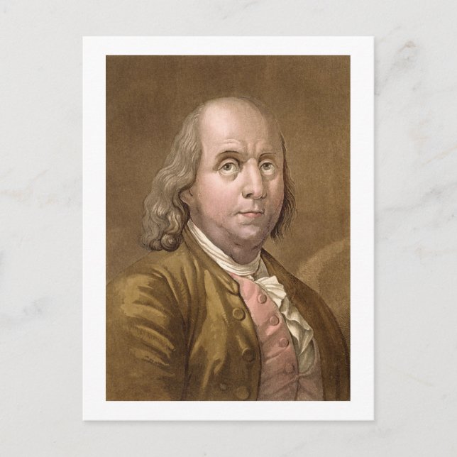 Portrait of Benjamin Franklin (1706-90), from 'Le Postcard (Front)