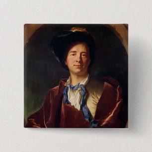 Portrait of Bernard le Bovier de Fontenelle 15 Cm Square Badge