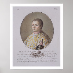 Portrait of Bertrand du Guesclin (1311-80), High C Poster