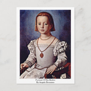 Portrait Of Bia Medici By Angelo Bronzino Postcard