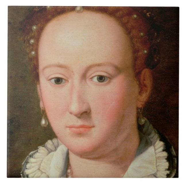 Portrait of Bianca Cappello, c.1580 (oil on copper Ceramic Tile (Front)