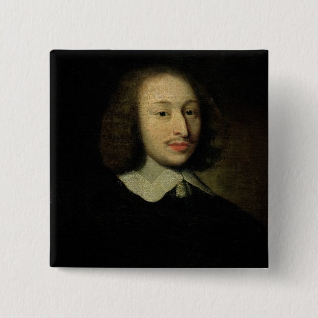 Portrait of Blaise Pascal 15 Cm Square Badge (Front)