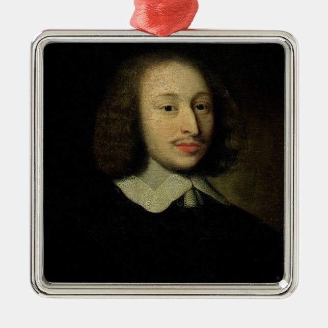 Portrait of Blaise Pascal Metal Tree Decoration (Front)