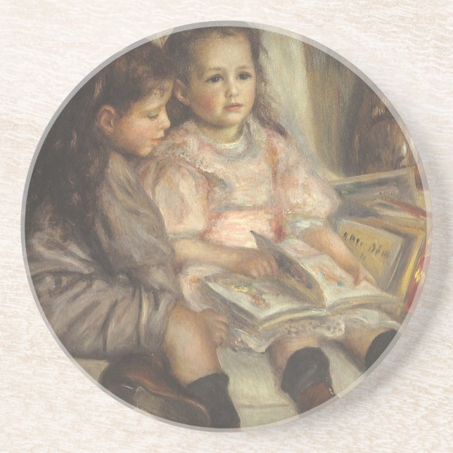 Portrait of Caillebotte Children by Pierre Renoir Coaster (Front)