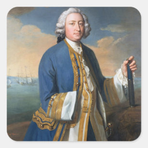 Portrait of Captain David Brodie (1709-87) Holding Square Sticker