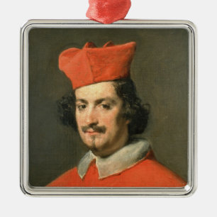 Portrait of Cardinal Camillo Astali Pamphili Metal Tree Decoration