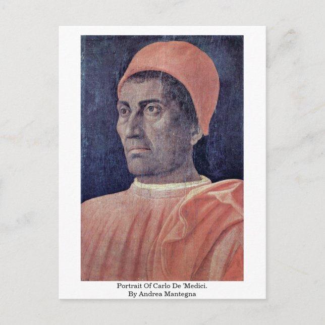 Portrait Of Carlo De 'Medici. By Andrea Mantegna Postcard (Front)