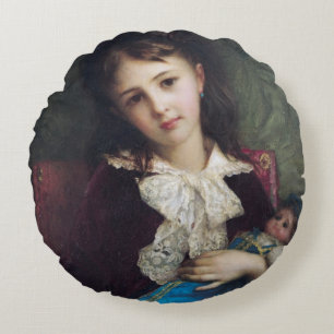 Portrait of Catherine du Bouchage, 1879 Round Cushion