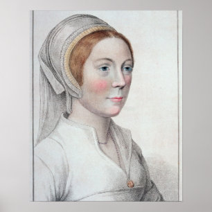 Portrait of Catherine Howard (1520-42) engraved by Poster