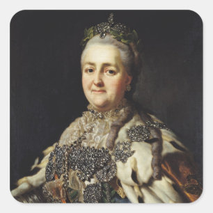 Portrait of Catherine II  of Russia 2 Square Sticker