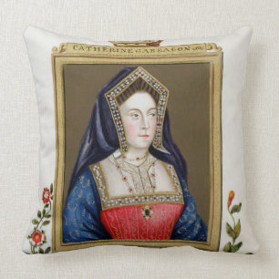 Portrait of Catherine of Aragon (1485-1536) 1st Qu Cushion