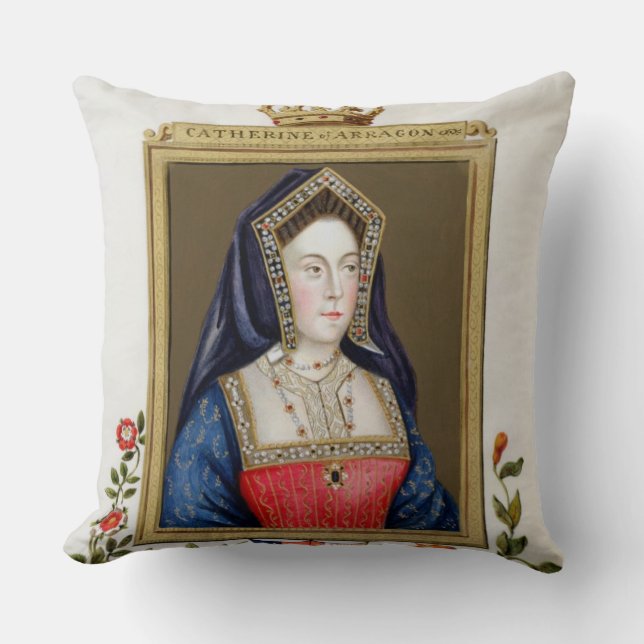 Portrait of Catherine of Aragon (1485-1536) 1st Qu Cushion (Front)
