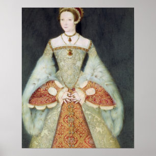 Portrait of Catherine Parr (1512-48), 1545 (colour Poster