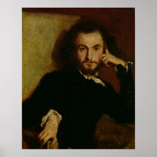 Portrait of Charles Baudelaire  1844 Poster