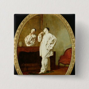 Portrait of Charles Deburau 15 Cm Square Badge