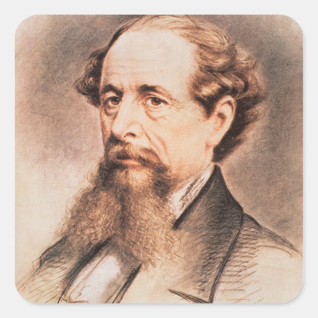 Portrait of Charles Dickens, 1869 Square Sticker (Front)