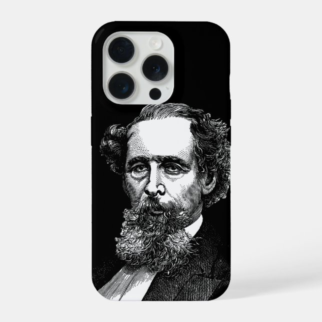 Portrait of Charles Dickens iPhone Case (Back)