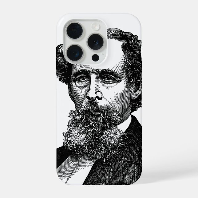 Portrait of Charles Dickens iPhone Case (Back)