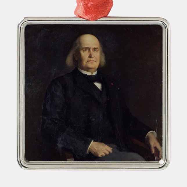 Portrait of Charles Leconte de Lisle  1885 Metal Tree Decoration (Front)