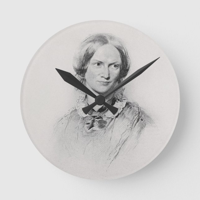 Portrait of Charlotte Bronte, engraved by Walker a Round Clock (Front)