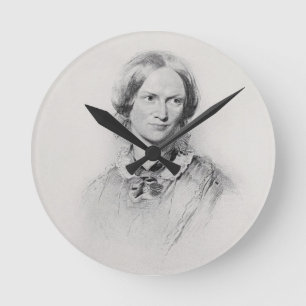 Portrait of Charlotte Bronte, engraved by Walker a Round Clock
