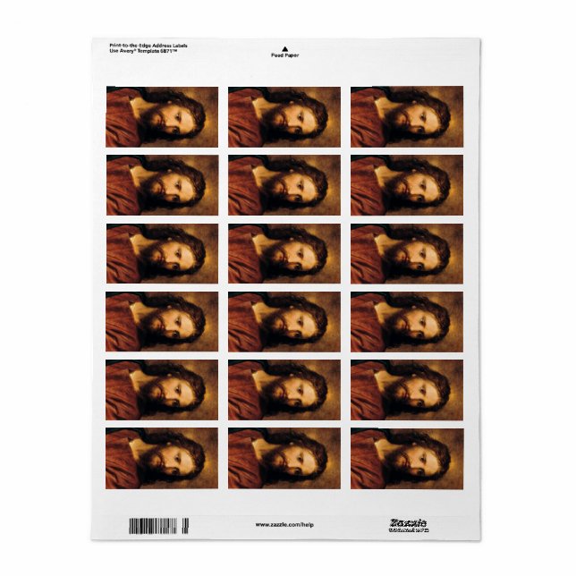 Portrait of Christ by Heinrich Hofmann Label (Full Sheet)